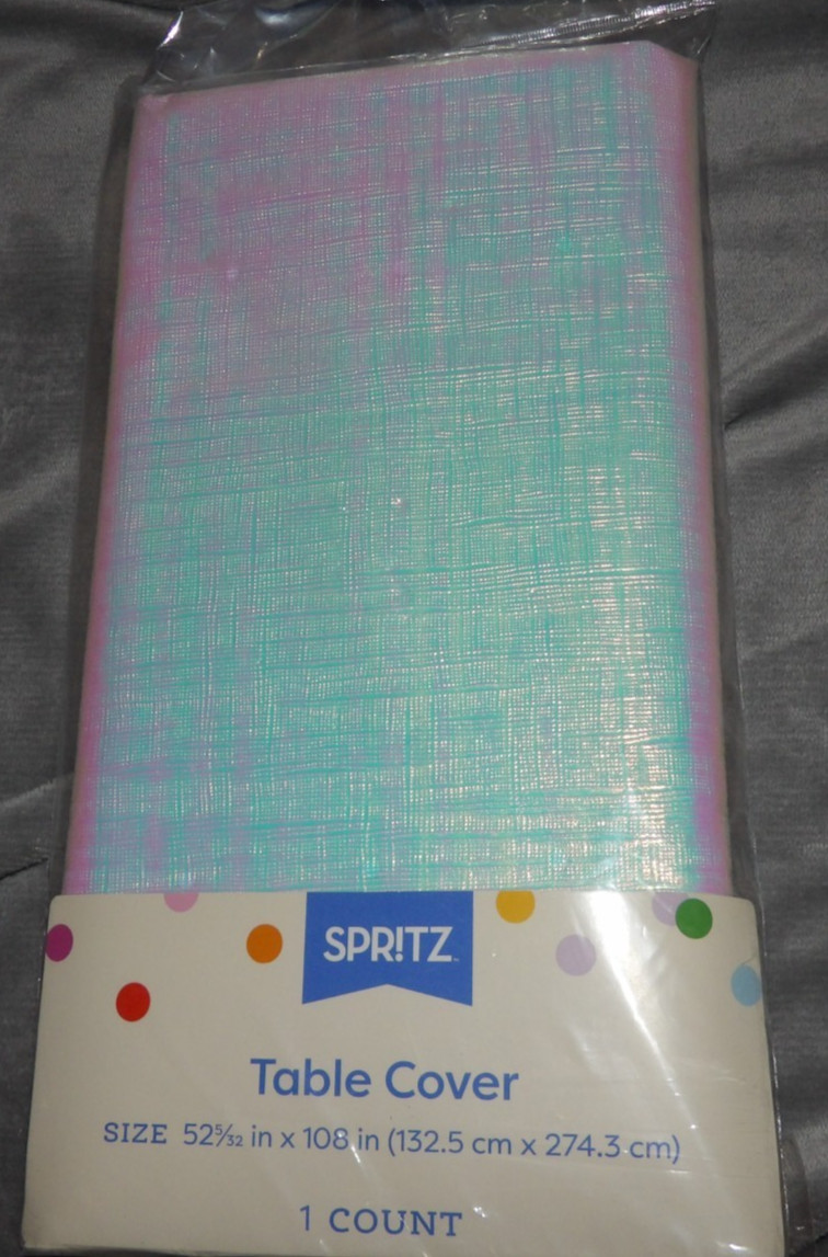 Spritz Iridescent Table Cover 52 in x 108 in 1 Count NIP