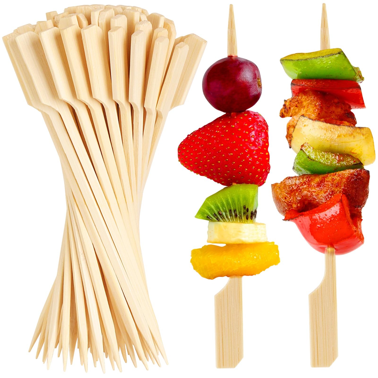 300PCS Cocktail Picks Bamboo Skewers for 4.7 Inch-300PCS, brown or natural