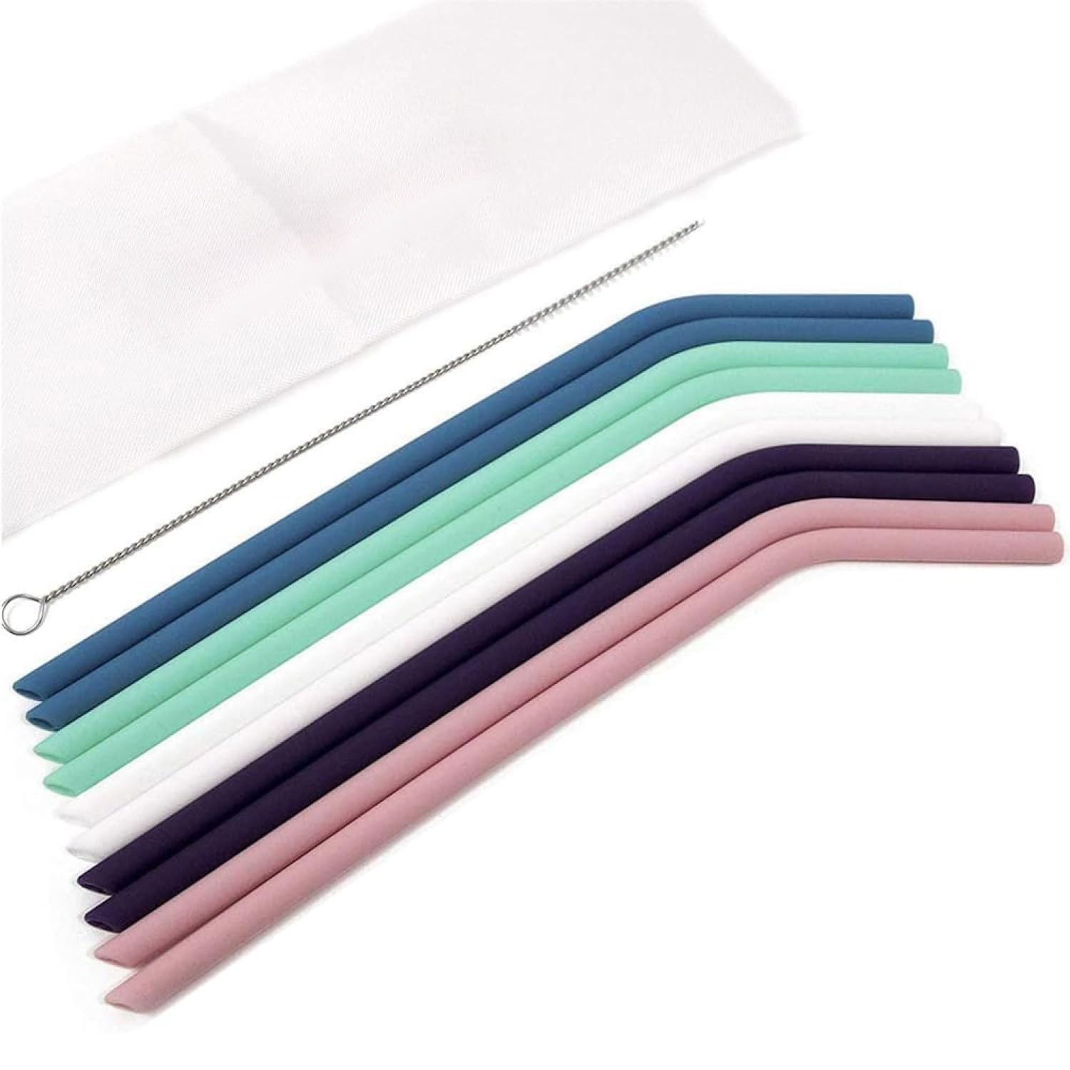 Dishwasher Safe Silicone Straws 10 Pack, For 20oz 30oz Travel Mugs, Multicolor