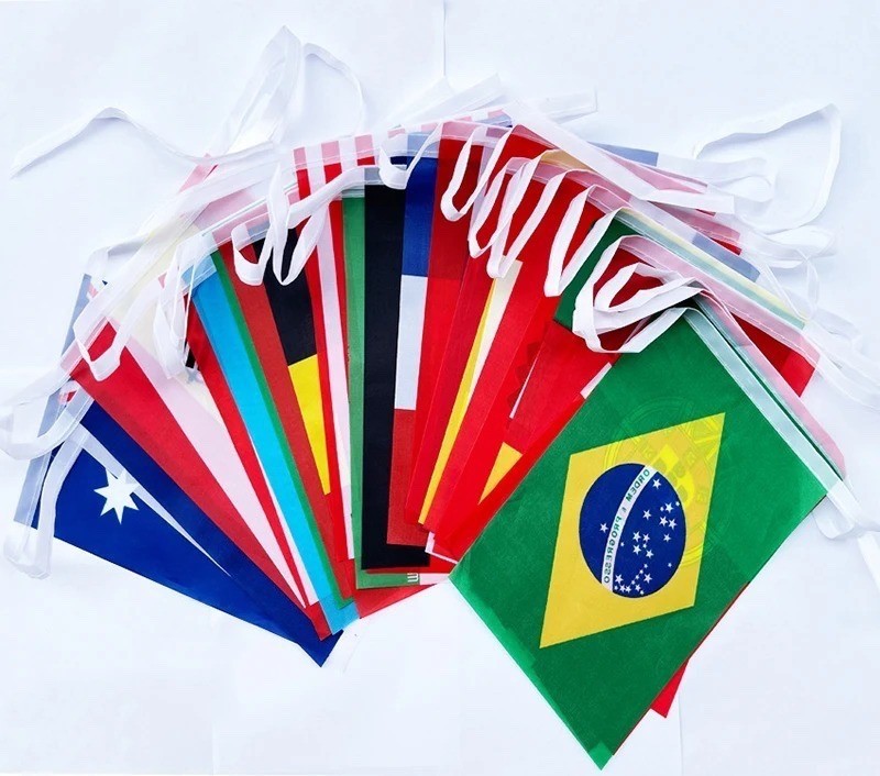 NEW Football World Cup Bunting 15 Metre 48 EXTRA LARGE FLAGS Speedy Delivery