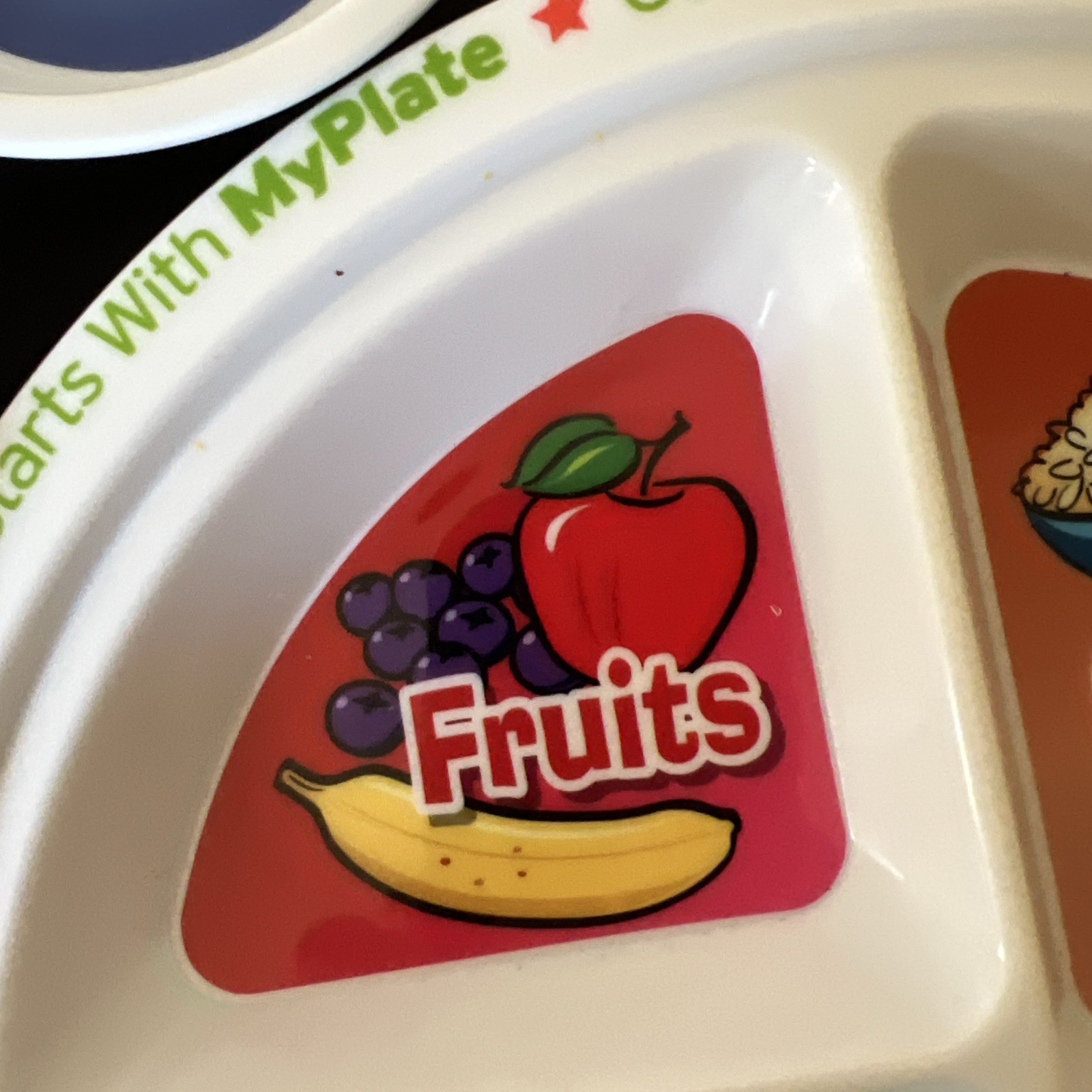 MyPlate Good Nutrition Divided Plastic Plates (Lot of 2)