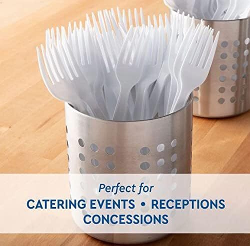 Member”s Mark Heavyweight White Plastic disposable Forks – White (600 Piece)