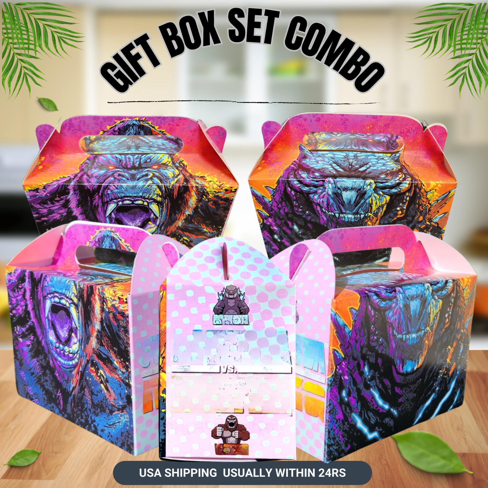 GODZILLA KING KONG 22PC BANNER birthday party supplies centerpiece decoration