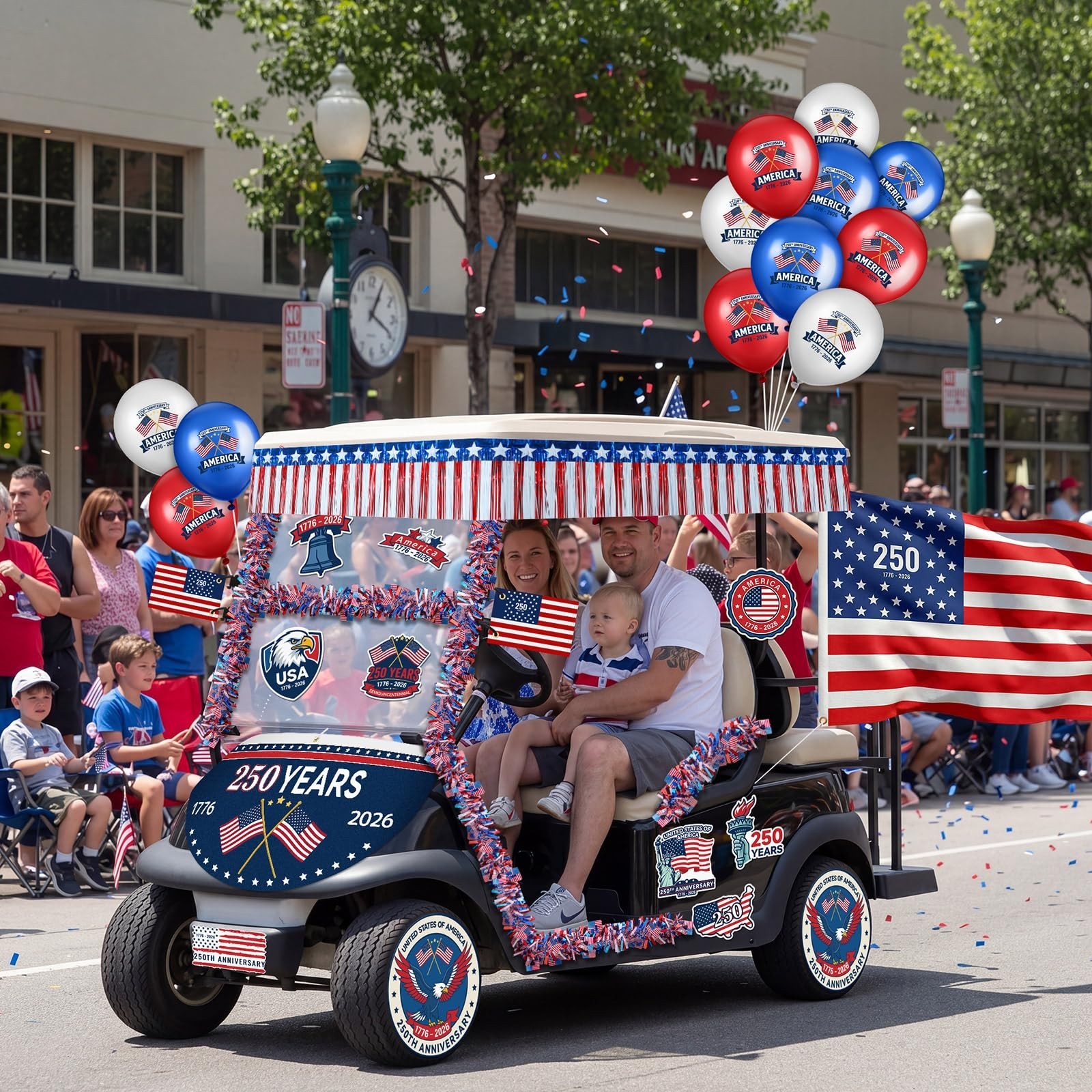 4th of July 250 Anniversary Golf Cart Decoration Patriotic Parade Decoration Kit