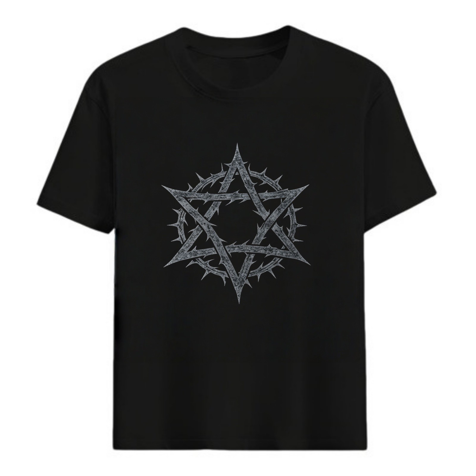 Hollowmark Custom Minimal Front Print Tee Black White S-5XL Casual Dark Shirt
