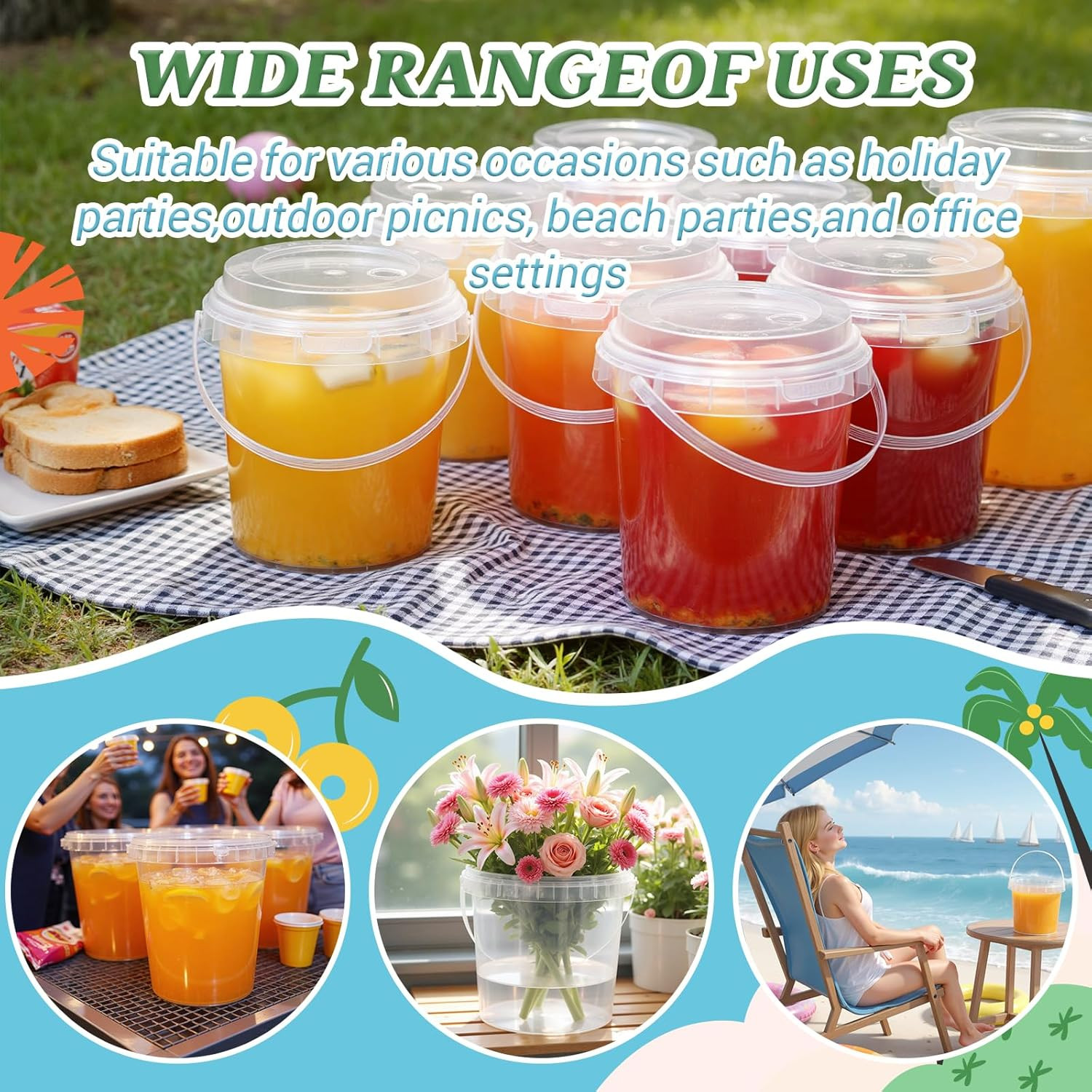 Reusable Clear Plastic Cups with Lid and Straw for Iced Beverages – 32 Oz