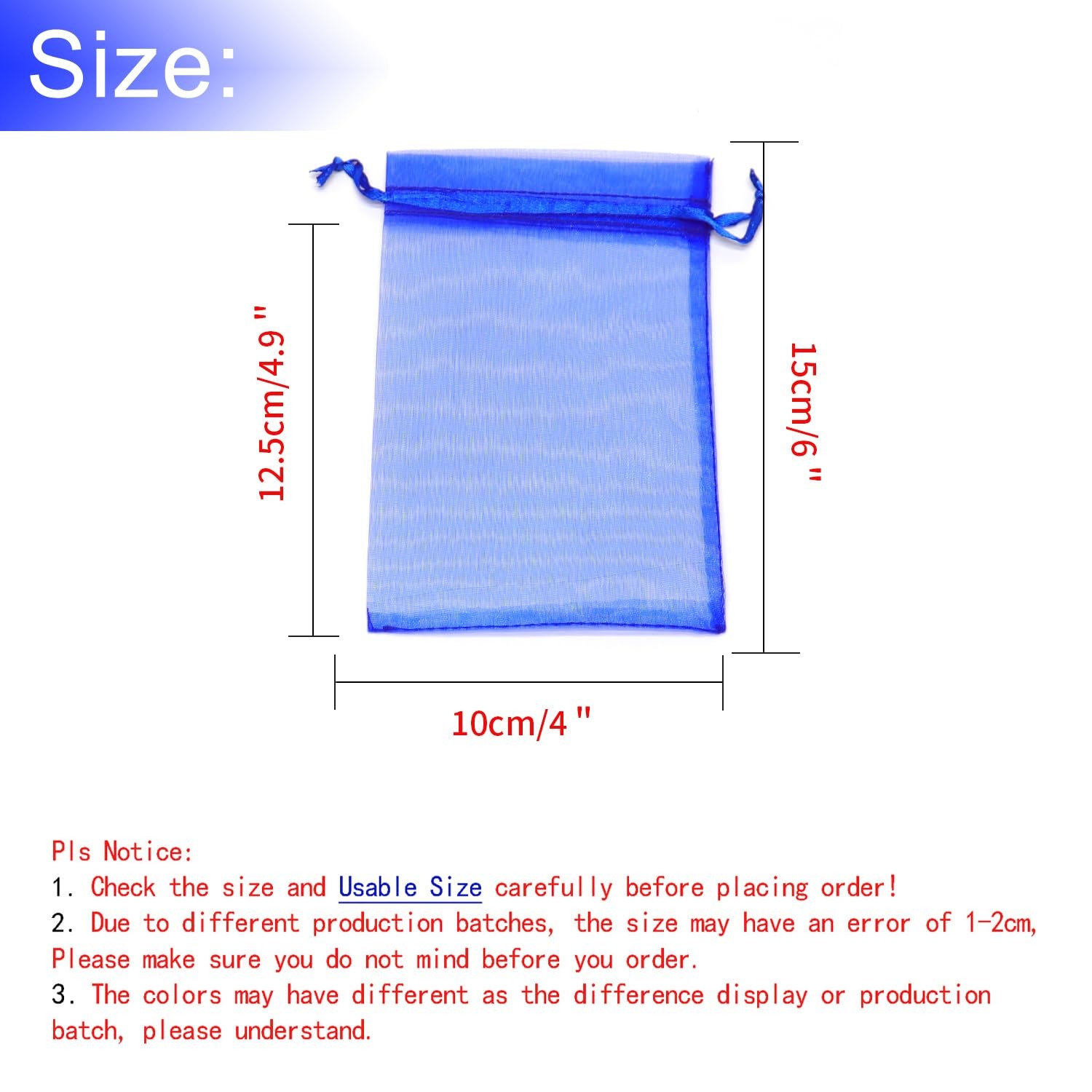 100Pcs Organza Gift Bags, 4×6 Inches Mesh Wedding Party Favor Bags with Draws…