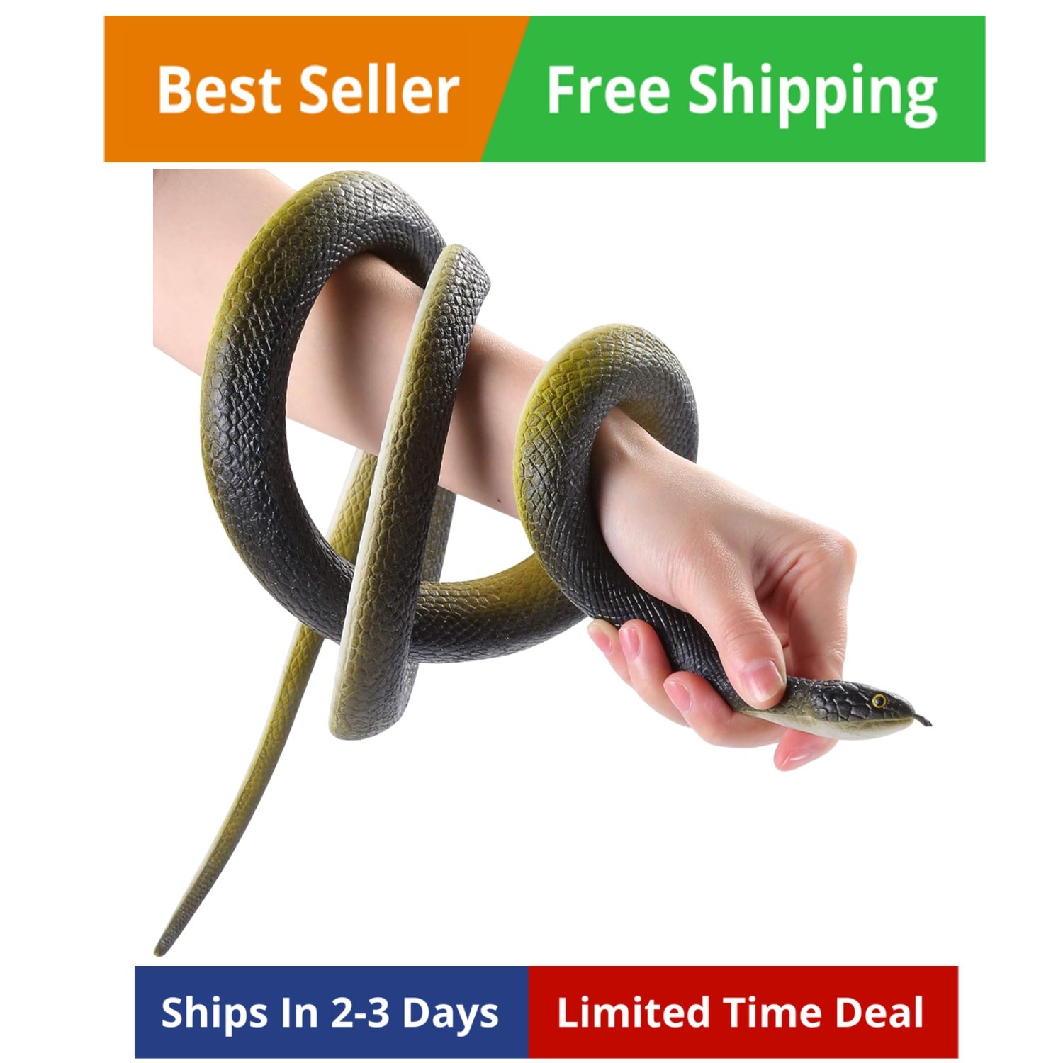 53” Large Rubber Snakes Super Realistic, Fake Snake Looks So Real, Snake Toy …