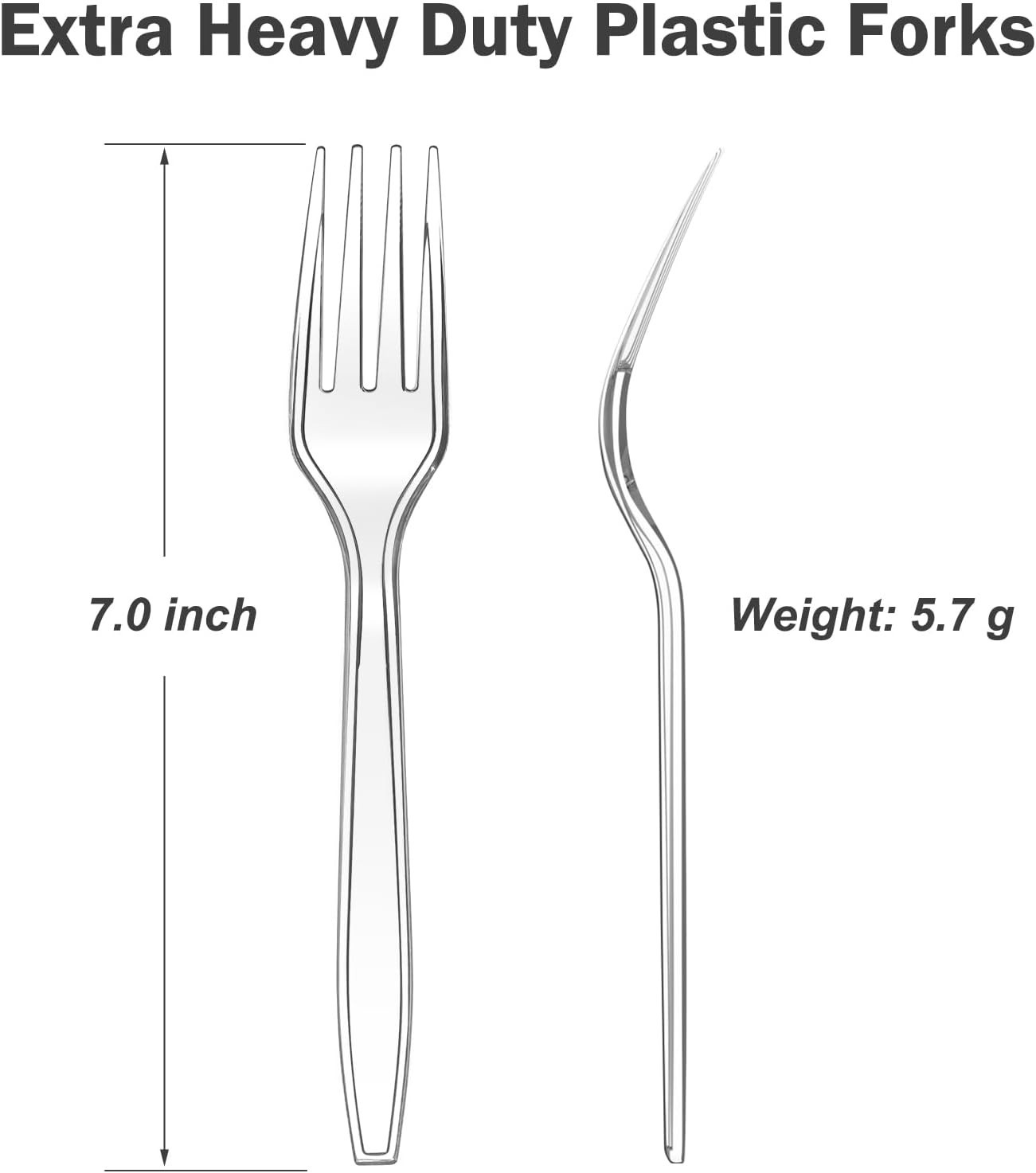 360 Count Heavy Duty Clear Plastic Forks – BPA-Free & Heat Resistant for Parties