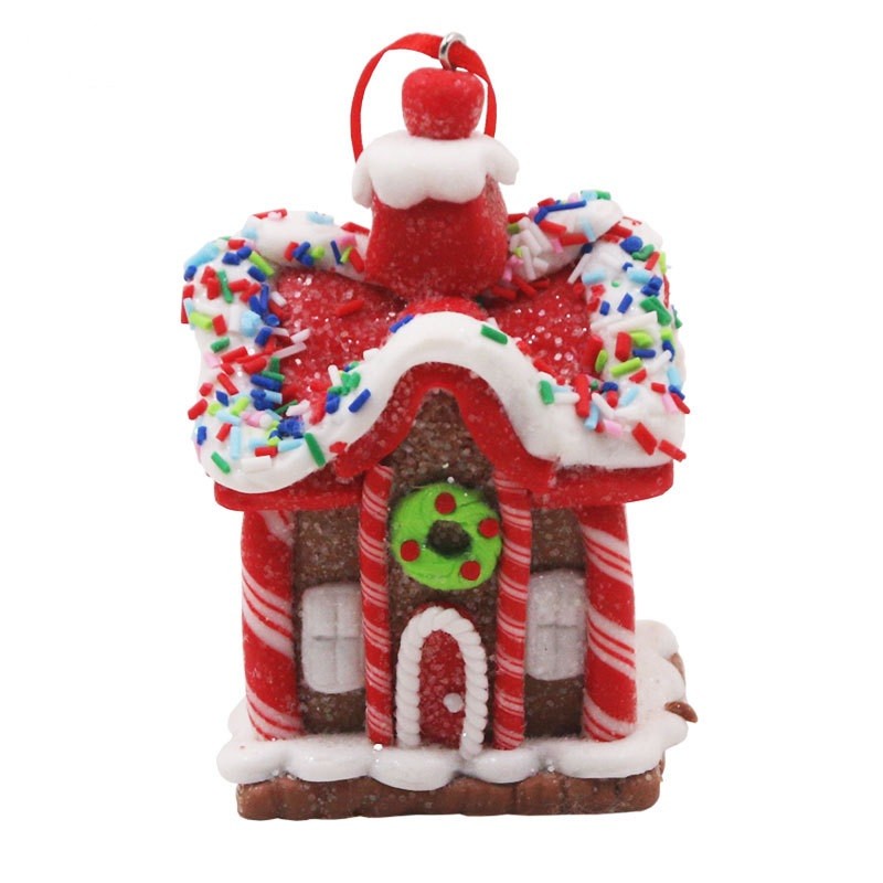 Christmas Tree Pendant Gingerbread House Hanging Adornment Craft