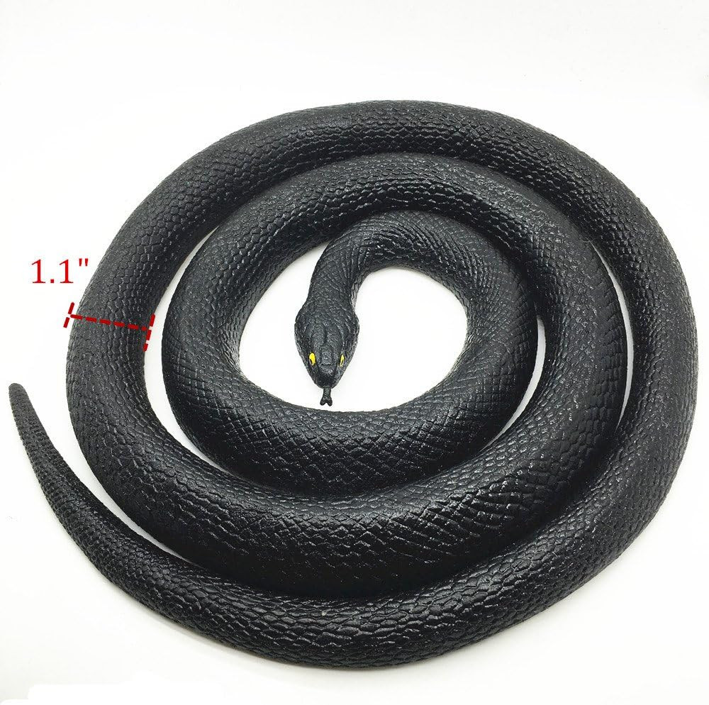 53″ Rubber Snake Realistic Fake Snakes Prank Toy to Keep Birds Away Scare |