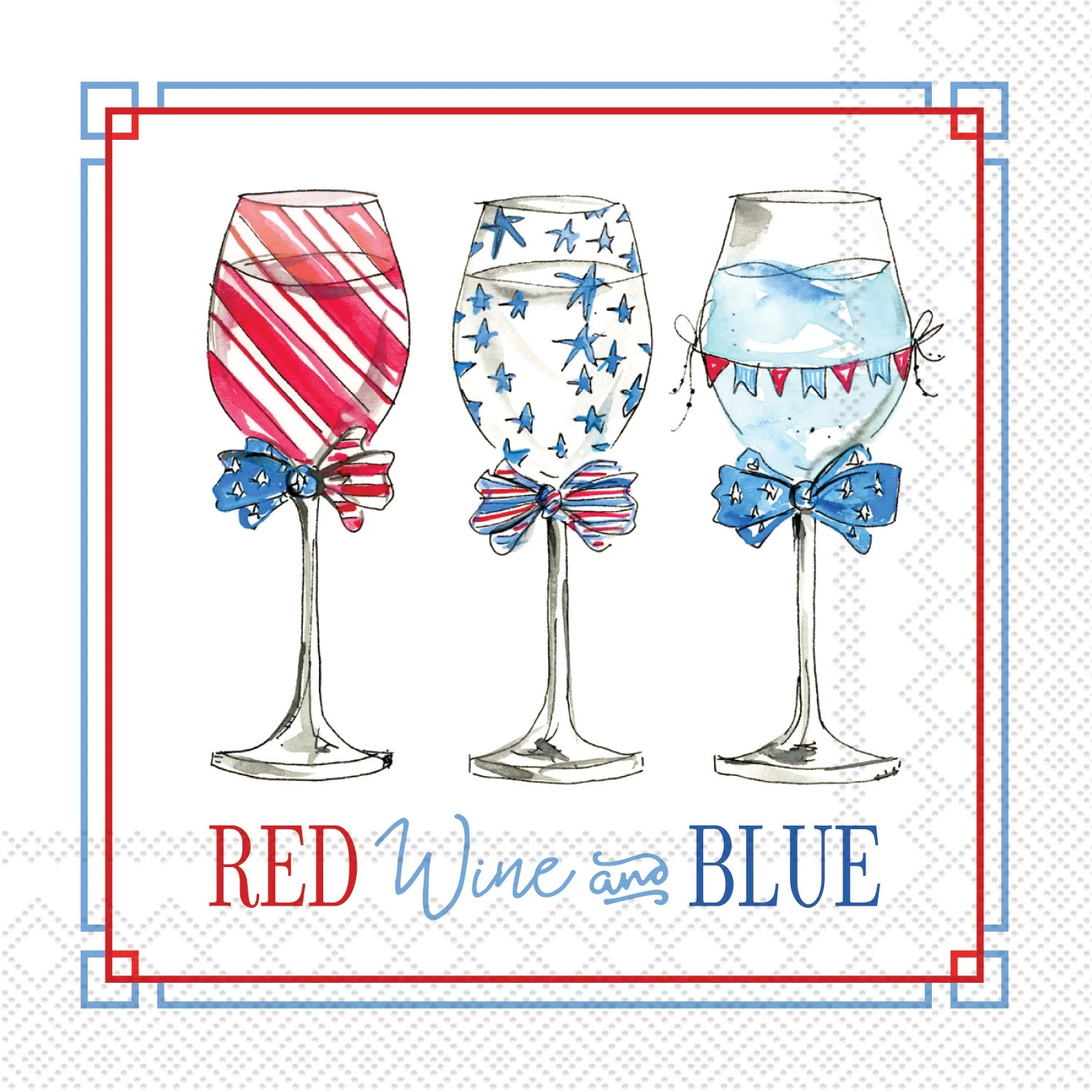 Boston International – Patriotic Wine Cocktail Napkins – C074300