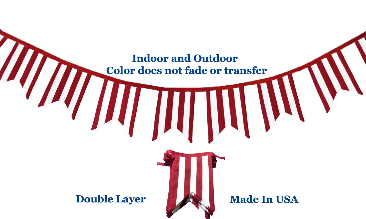 Carnival Circus Big Top Red & White Pennant Flag Banner Bunting Kid Party Decor
