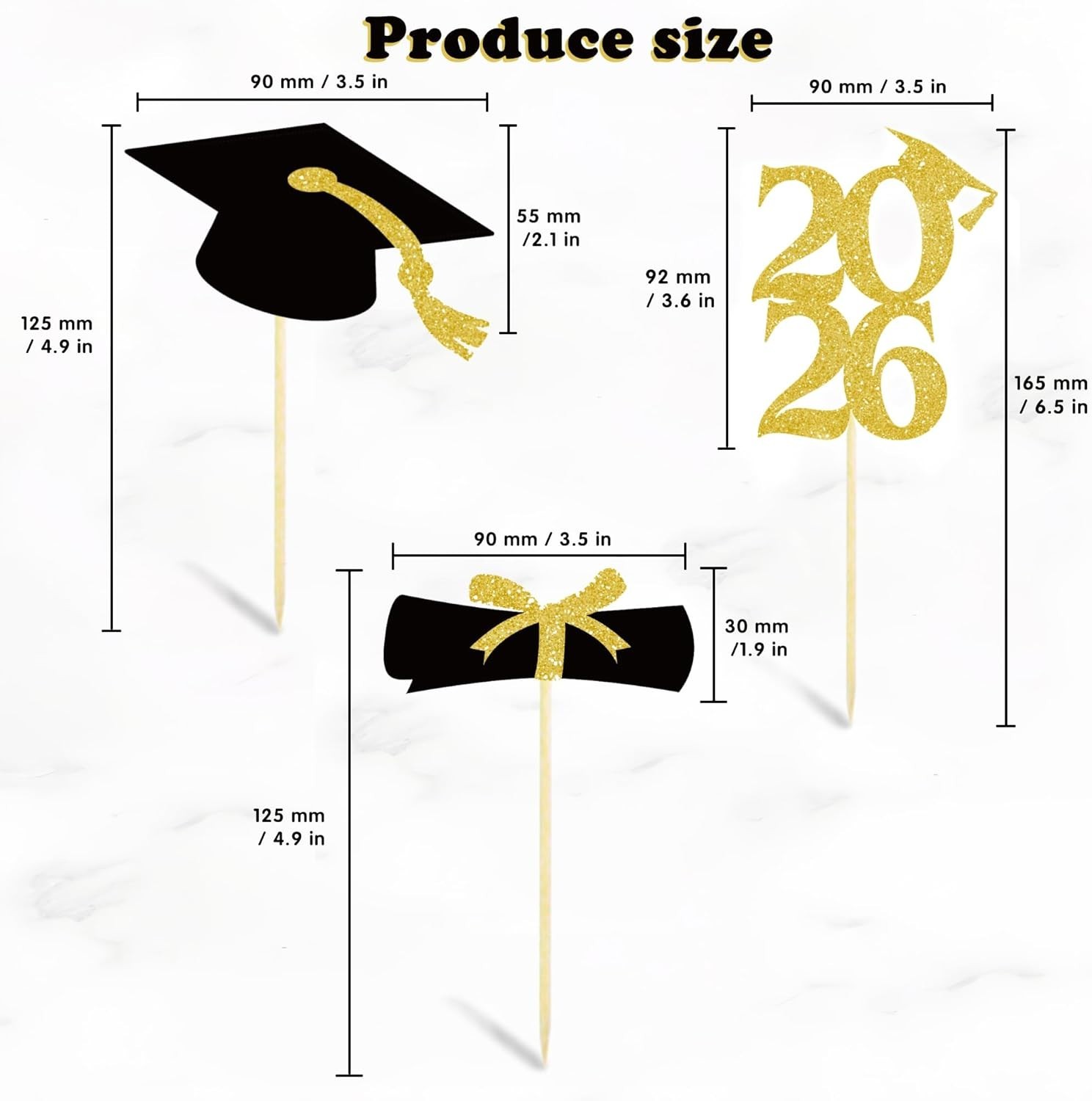 Graduation Decorations 2026-36 PCS Graduation Cupcake Toppers – 2026 Graduati…