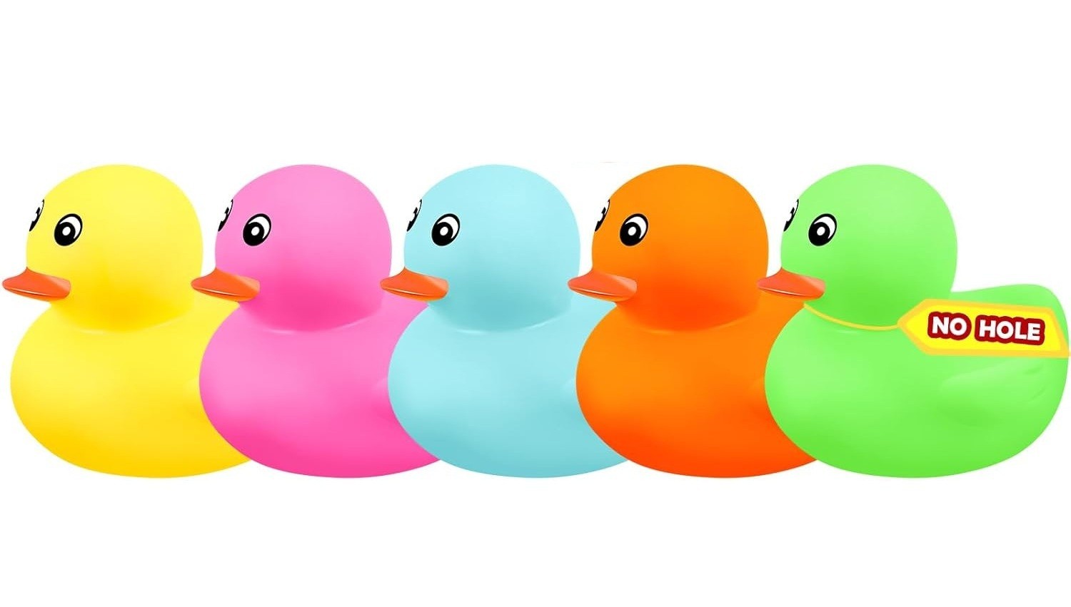 5 PCS-Plain Waterproof No Hole Rubber Ducks, Jeep, Cruising, Bath Toy,Multicolor