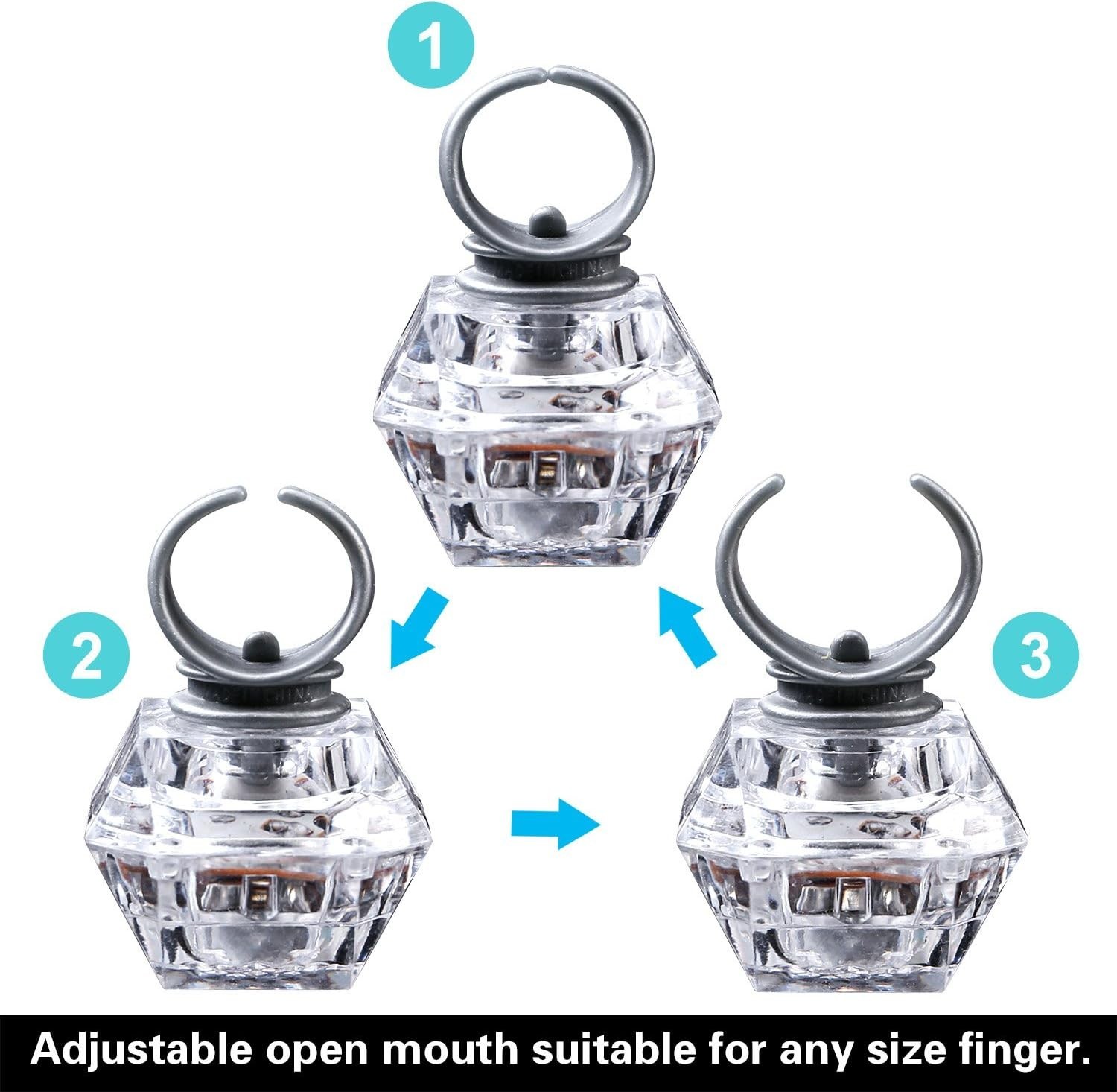 Light Up Rings Bachelorette Party Favors 13pcs Flashing LED Diamond Bling