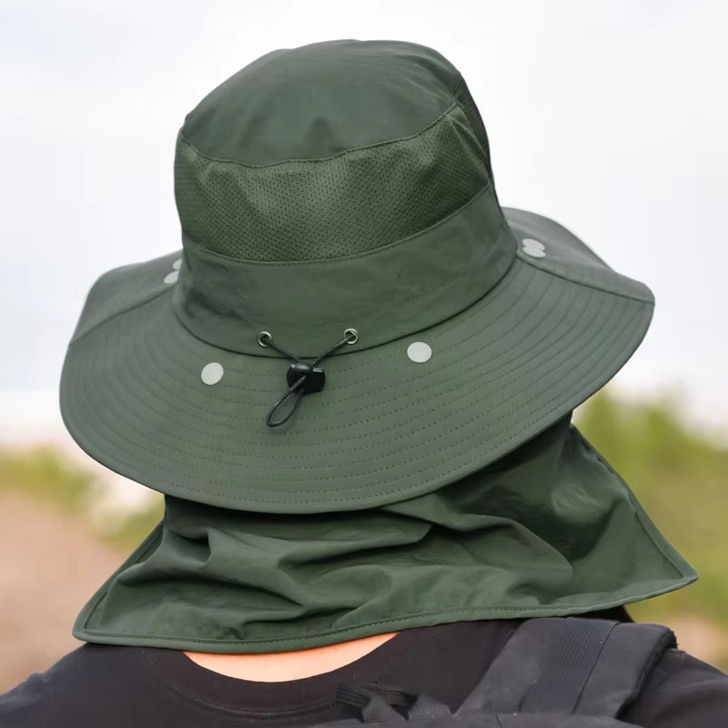 Wide Brim Fishing Sun Hat Face Neck Cover UV Protection Breathable Outdoor Cap