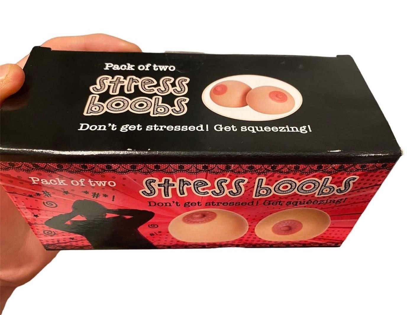2pk Stress Boobs – Squeeze Boobies Feels Real! Adult Novelty Breast Man Toy Gift