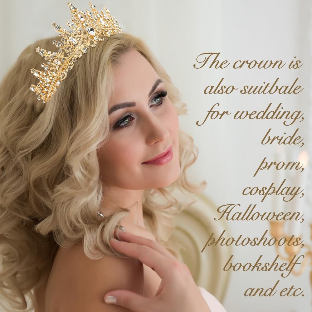 Birthday Queen Sash and Crown Set – Gold Rhinestone Tiara and Sash