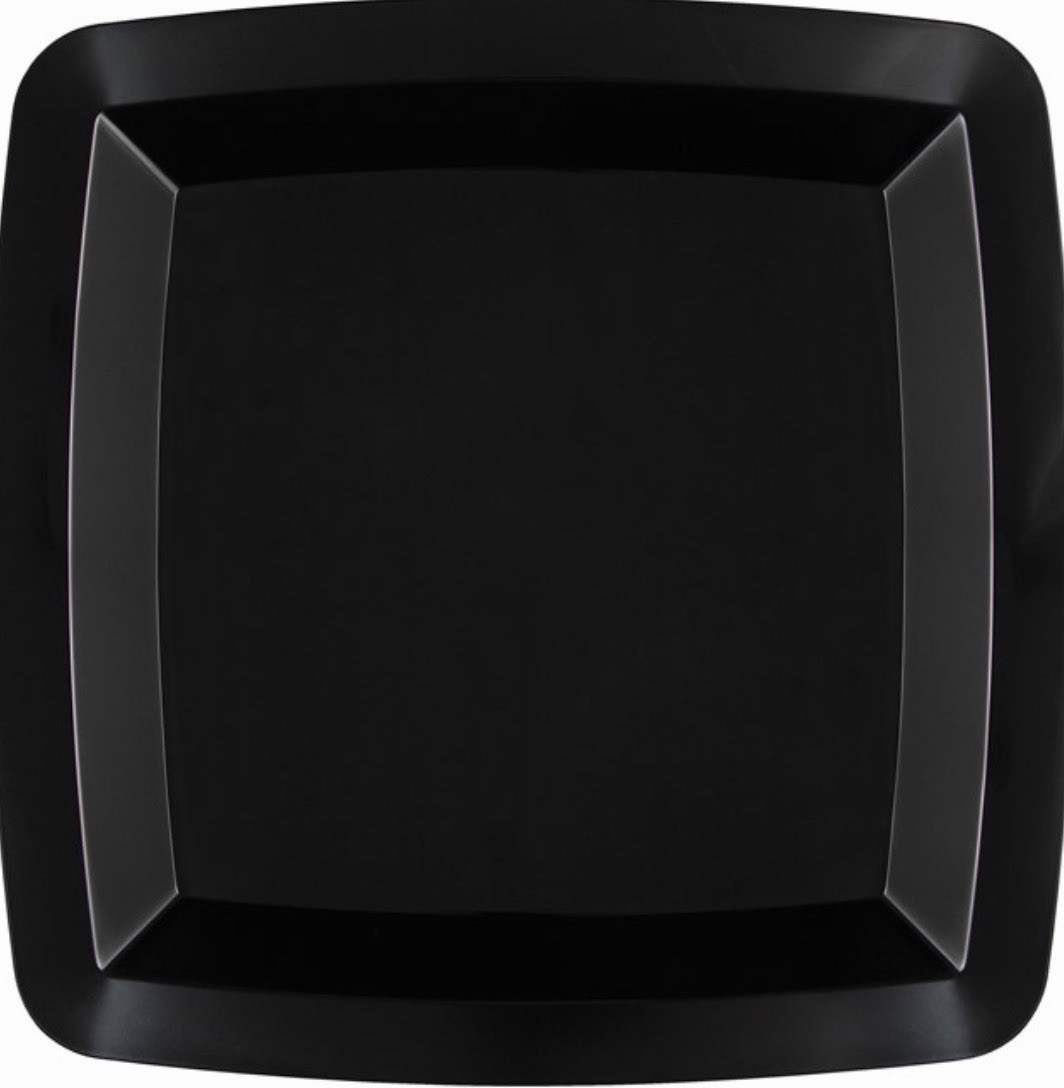 Form & Function 7-inch Plates Black Square Plastic Plates