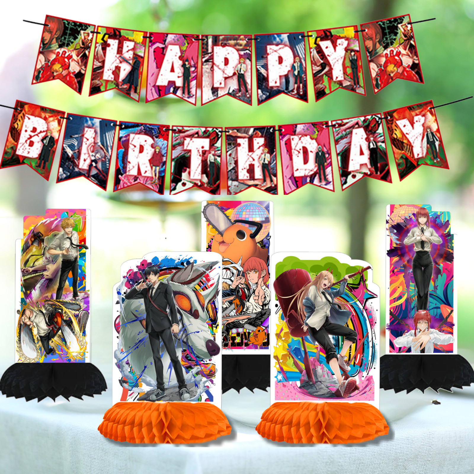 CHAINSAW MAN birthday party supplies favor centerpiece decoration event theme