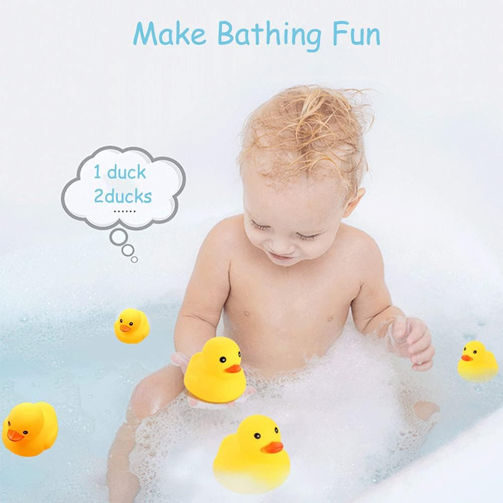 10Pcs Mold Free Yellow Rubber Ducks Waterproof Bath Duck Toys for Toddlers Boys