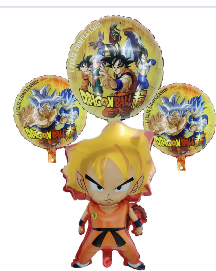 4 pc DRAGON BALL Z SUPER BIG 29” Party Birthday GOKU HERO Helium Balloon USA