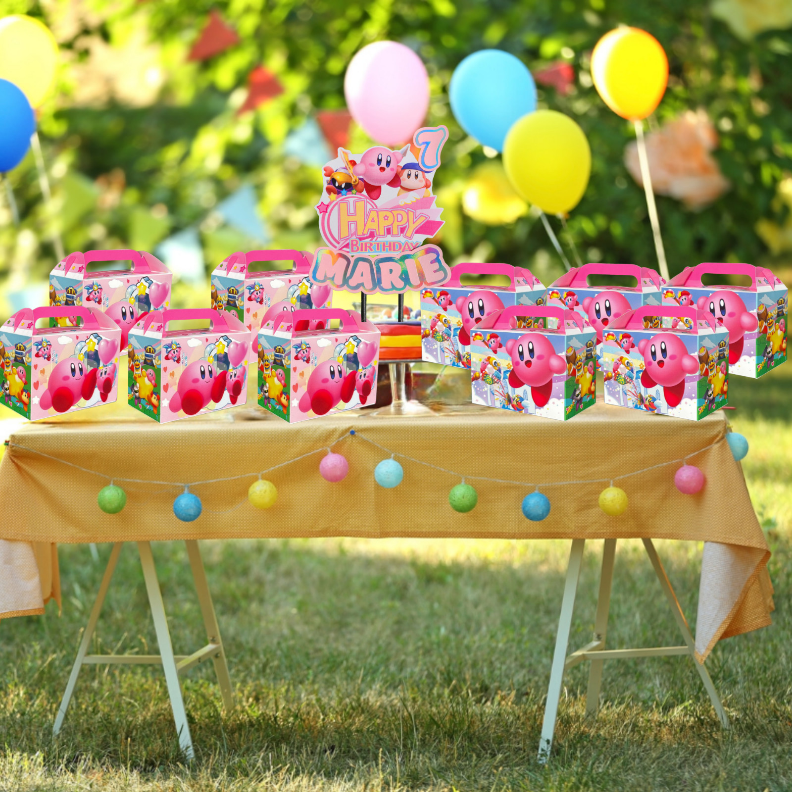 Kirby Star birthday party supplies favor centerpiece decoration event theme pink