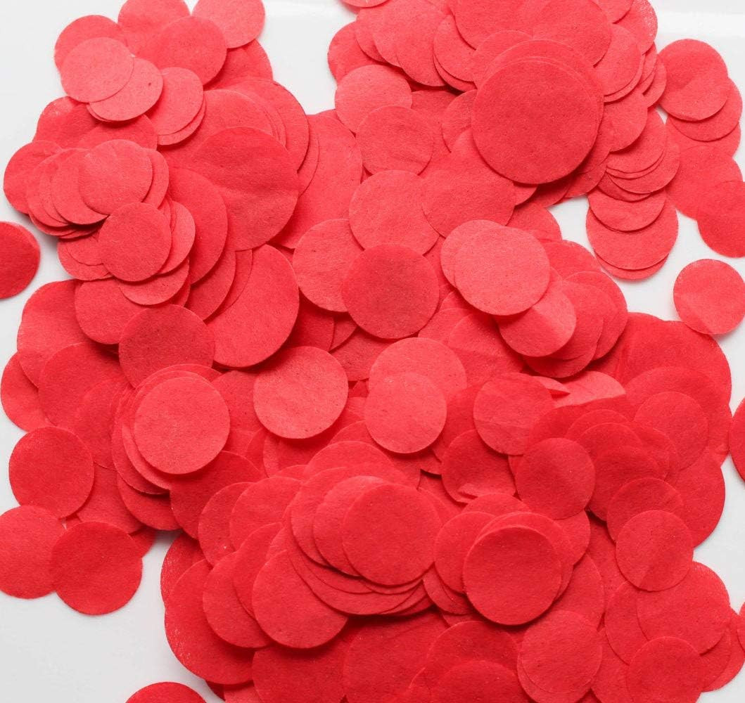 Red Tissue Confetti 1Inch Circle Confetti 5000Pcs for Filled Balloon or Table Pa