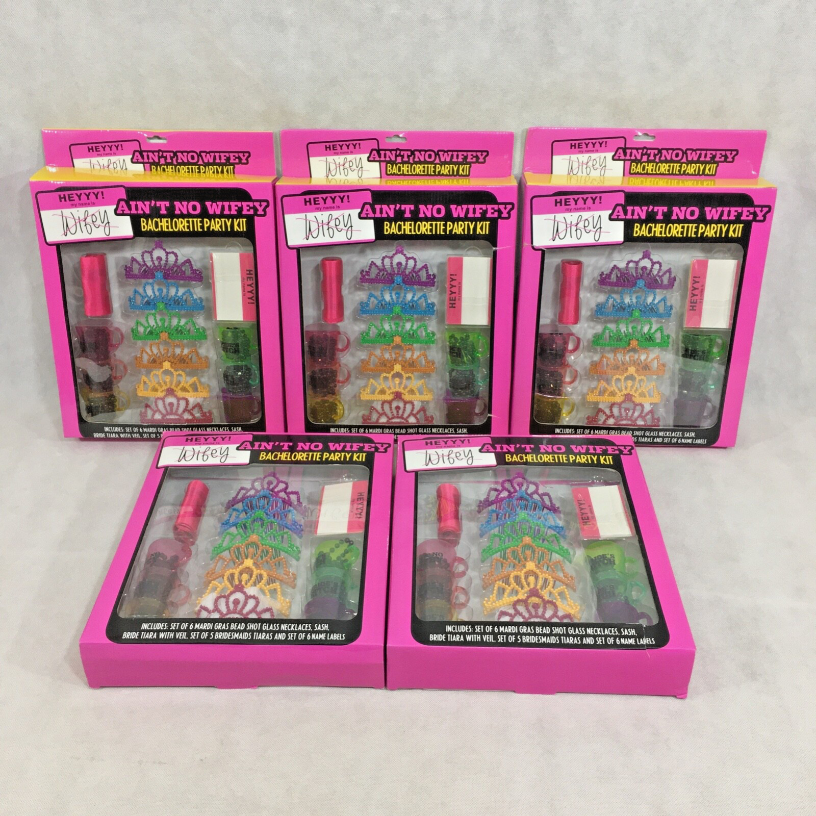 Bachelorette Party Kit Box Set Lot of 5 Ain’t No Wifey Sash Tiara Beads