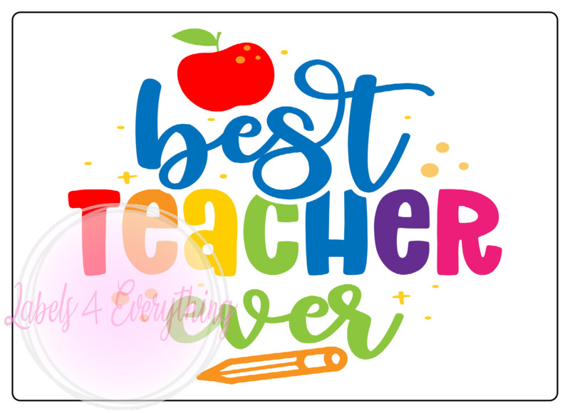 Best Teacher Large Rectangle Stickers End Of Term Party Bag Sweet Box