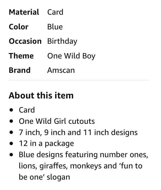 1st birthday decorations 12 pack cutouts Animals fun to be one boy or girl