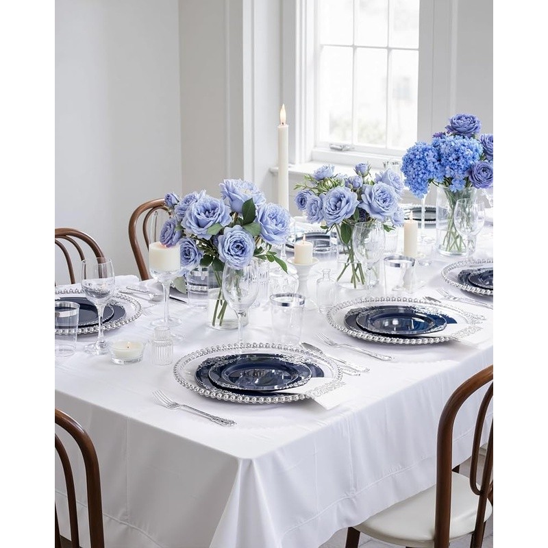 Elegant Disposable Plastic Plates Parties Weddings Holidays Picnic Supplies New