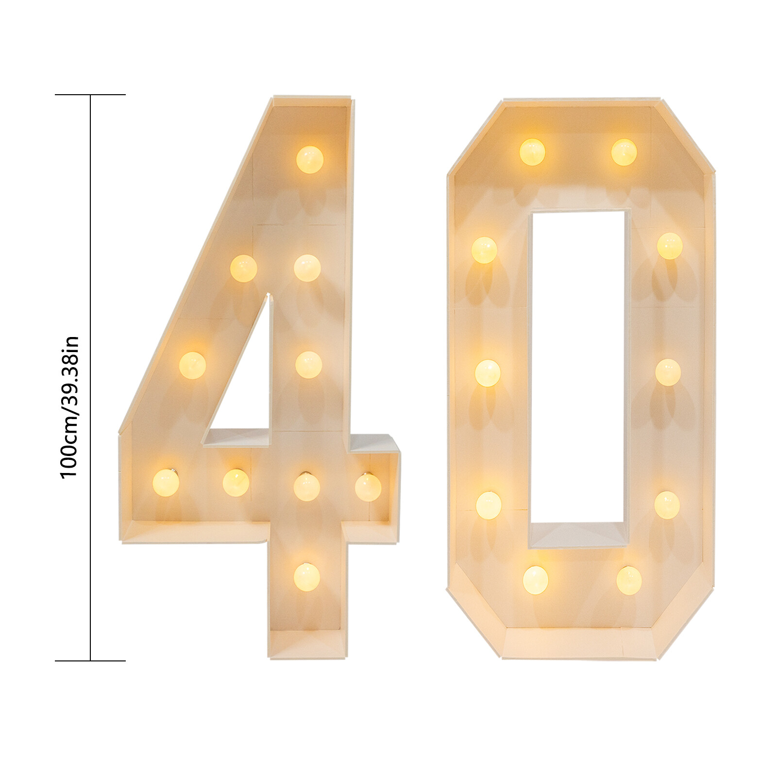 39″in H 40 Birthday Number Lights Marquee Light up Numbers 40th Birthday Decor