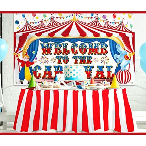 Large Carnival Circus Party Decorations 71 x 43 Inch, Welcome to The Carnival