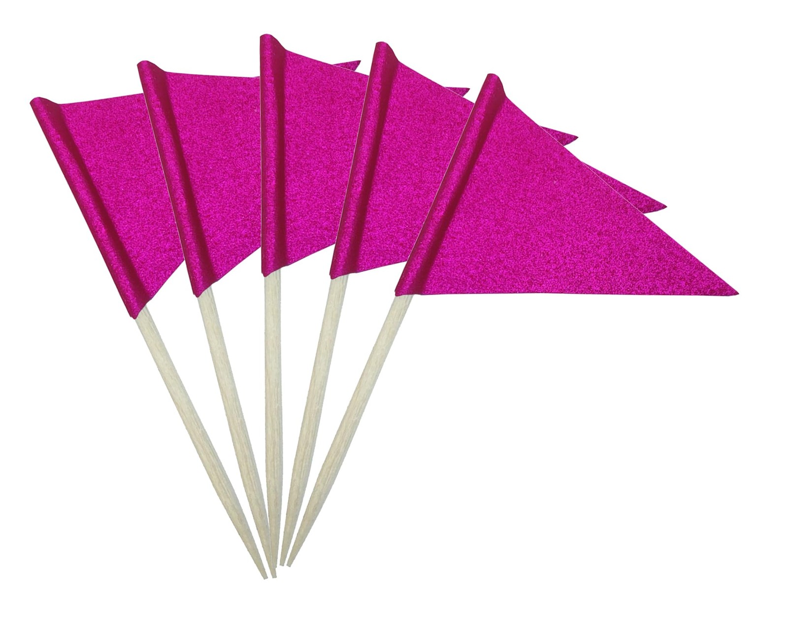 100 Pcs Solid Blank Toothpick Flags Small Mini Plain Cupcake Toppers Rosy