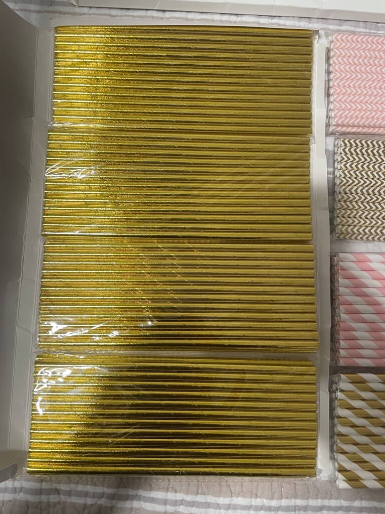 200 ALINK Biodegradable Paper Straws for Party Supplies~ NEW