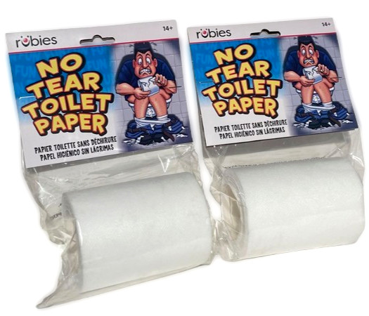 2 Set NO TEAR TOILET PAPER ROLL Non Rip Joke Prank Gag Gift Funny Bathroom Humor