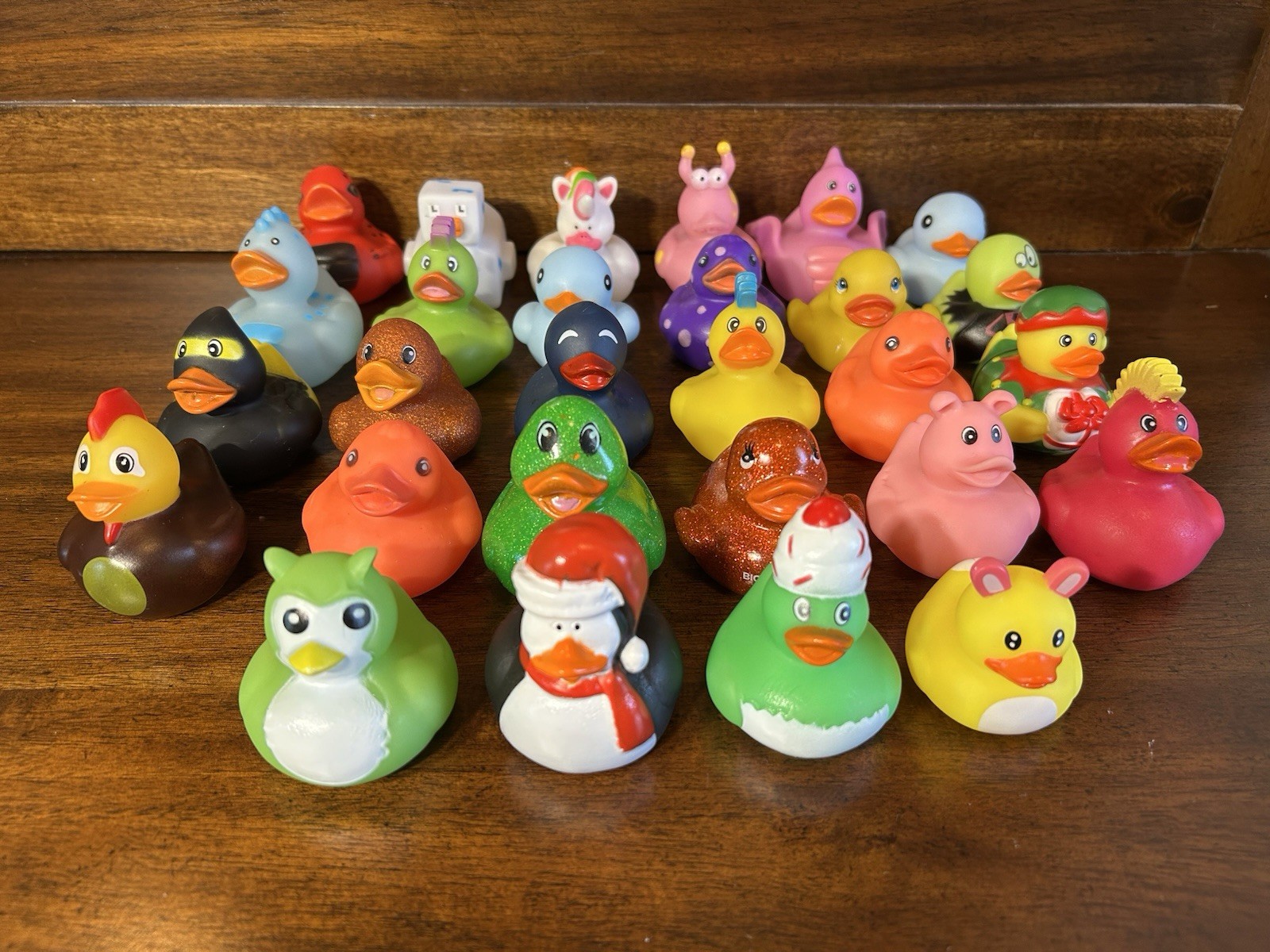 Lot of 28 Rubber Ducks Assorted Costumes Themes Holidays Jeep Bath Floaters 2+”
