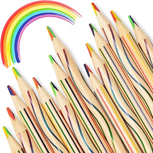 30 Contemporary Rainbow Pencils Pieces for Back to School Party Favors