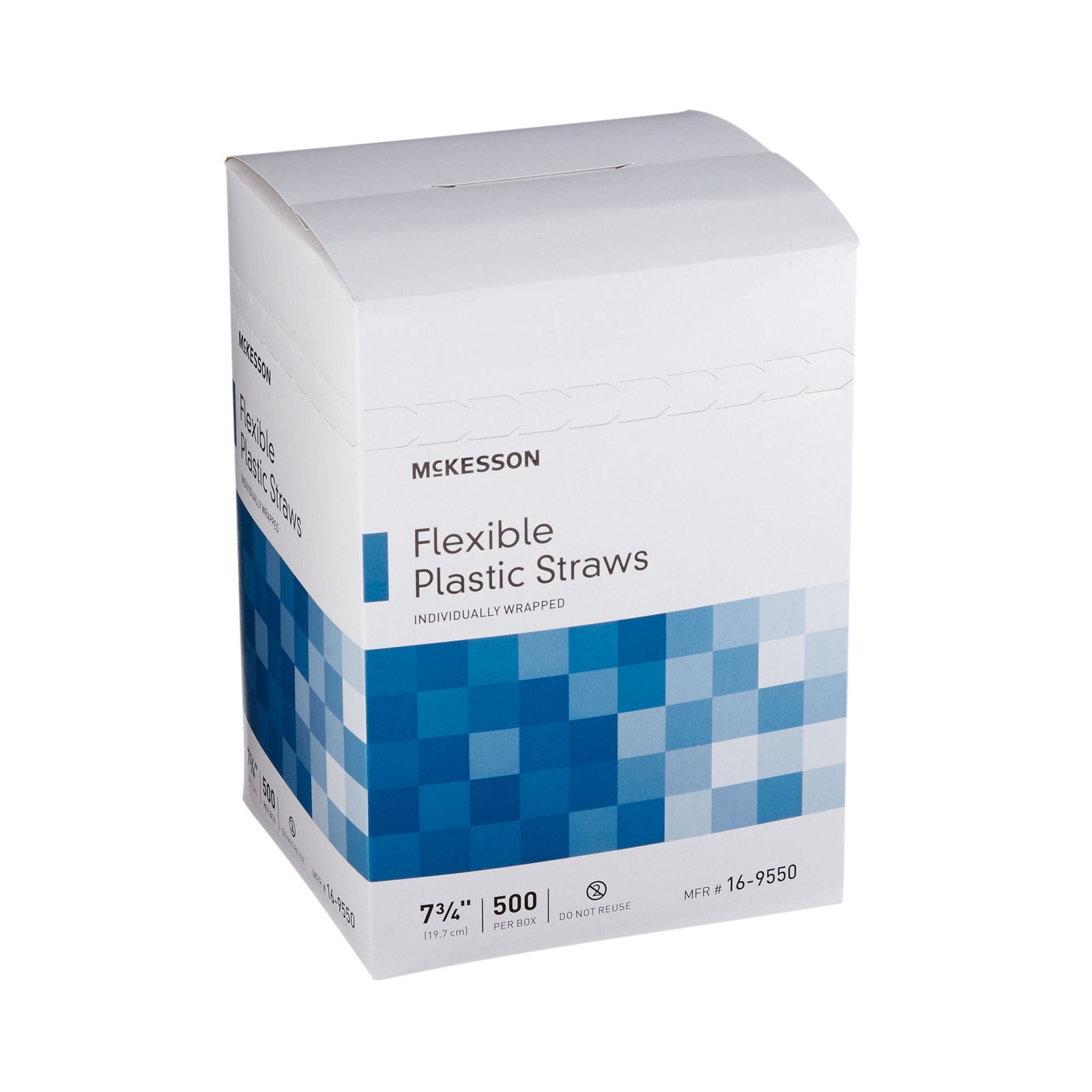 McKesson Disposable Flexible Drinking Straw White Plastic 10000 Ct 16-9550