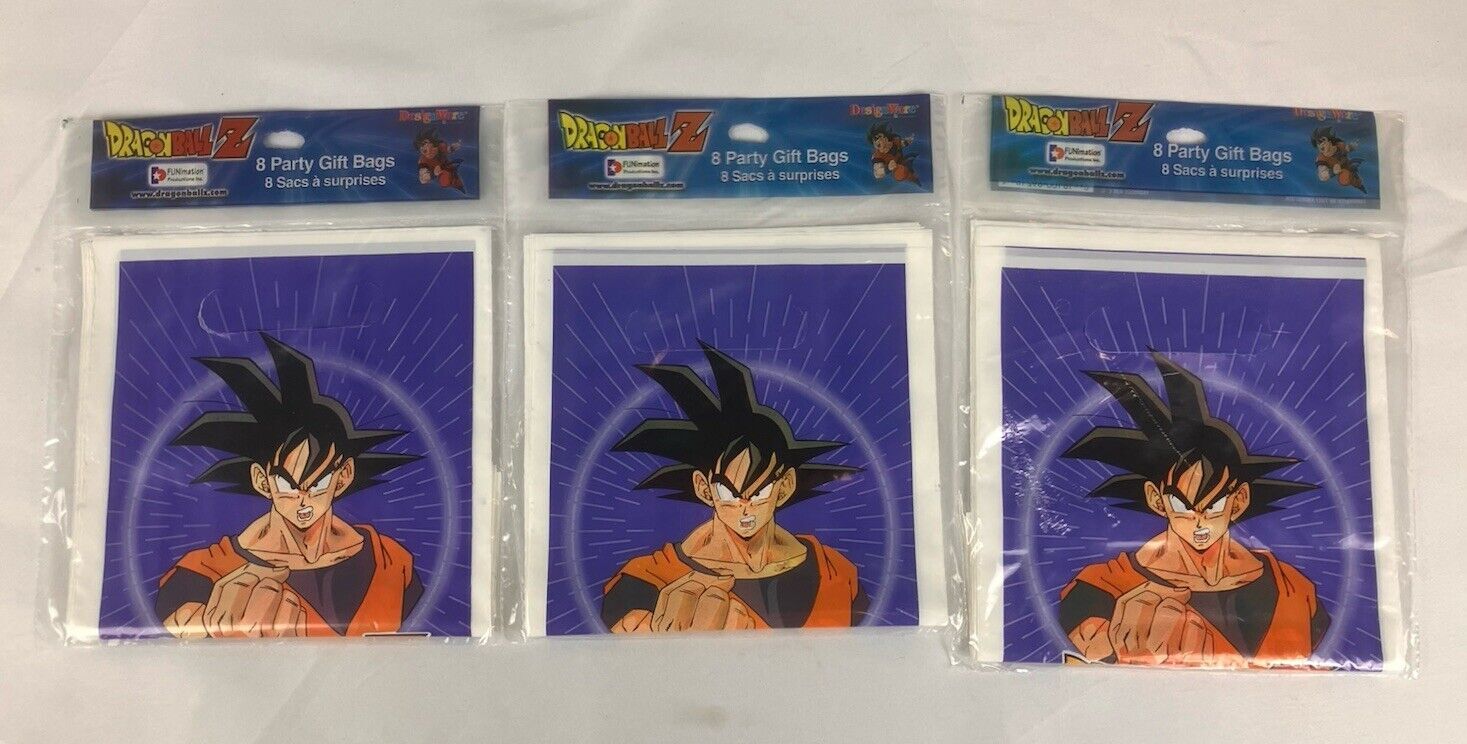 Dragon Ball Z Party Gift Bags 24 Count – 3 Sets of 8 DBZ Kids Birthday Party New