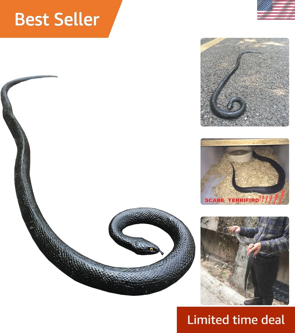 53″ Rubber Snake Realistic Fake Snakes Toy for Fool’s Day Pranks Halloween