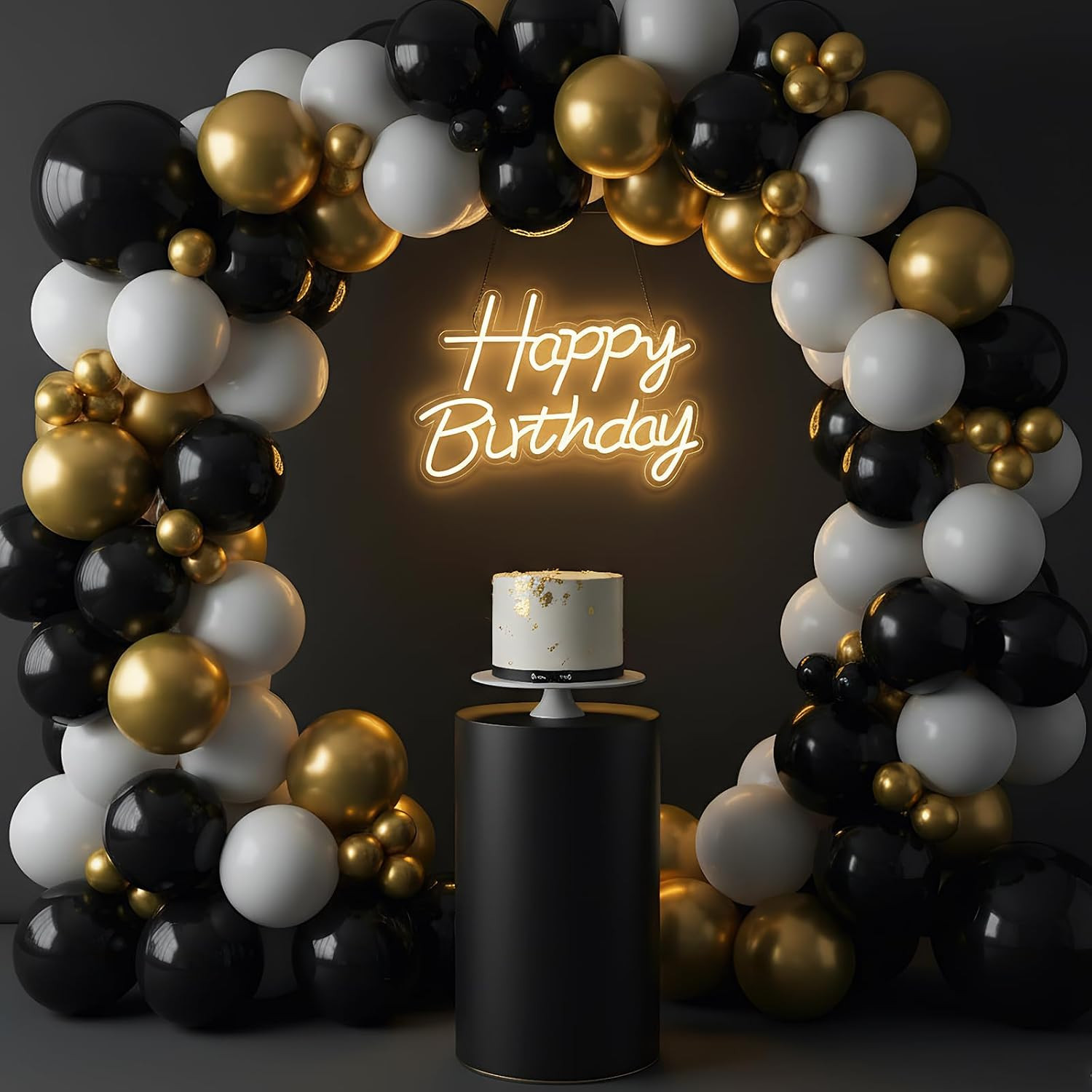 Happy Birthday Neon Sign for Backdrop, LED Happy Birthday Light up Sign, USB