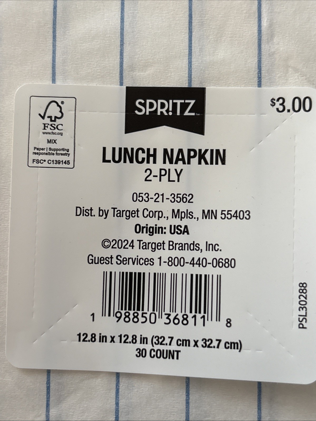Spritz Lunch Napkins 30ct Notebook Paper Style Party School Theme New