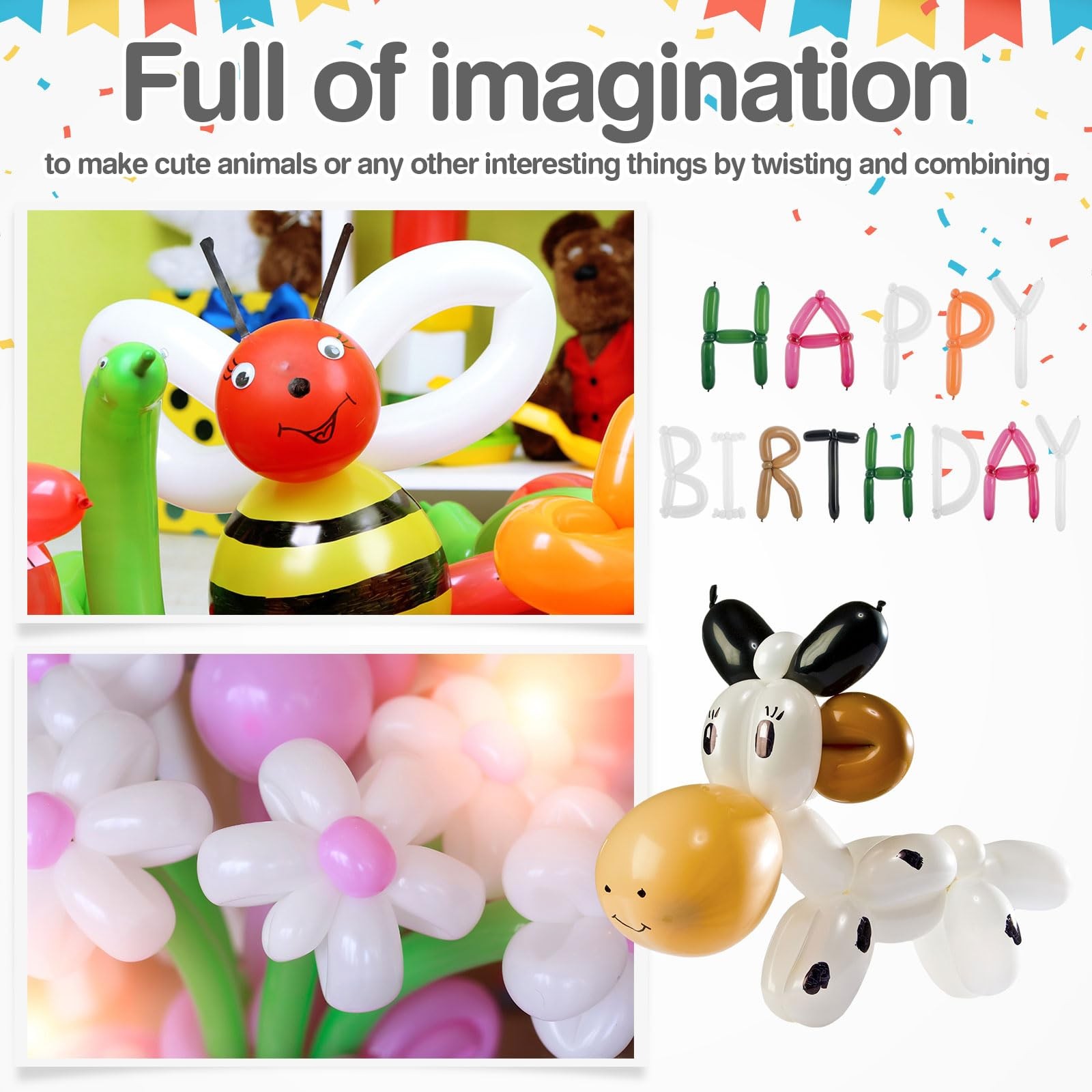 1000 Pcs Long Balloons Bulk 260 Latex Twisting Balloons Decoration for Birthd…