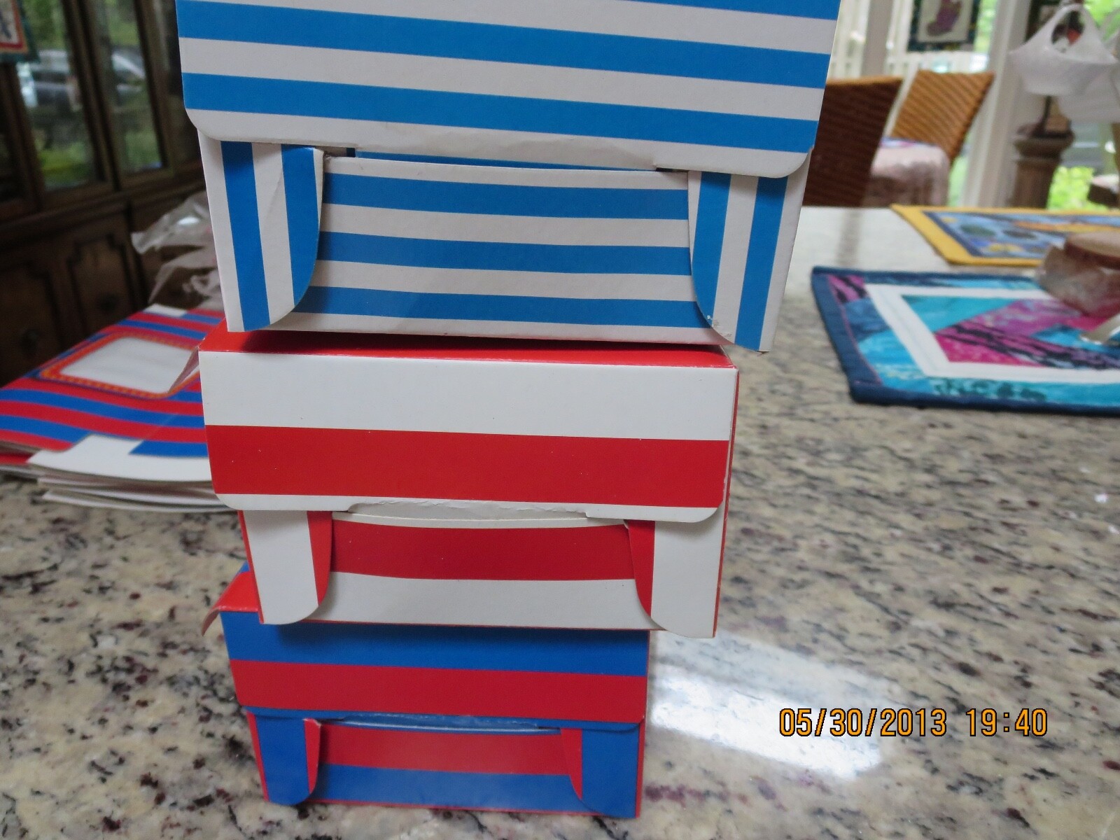 48 CARNIVAL THEME GIFT/CUPCAKE BOXES-4 1/2″ SQUARE–#T9A-2
