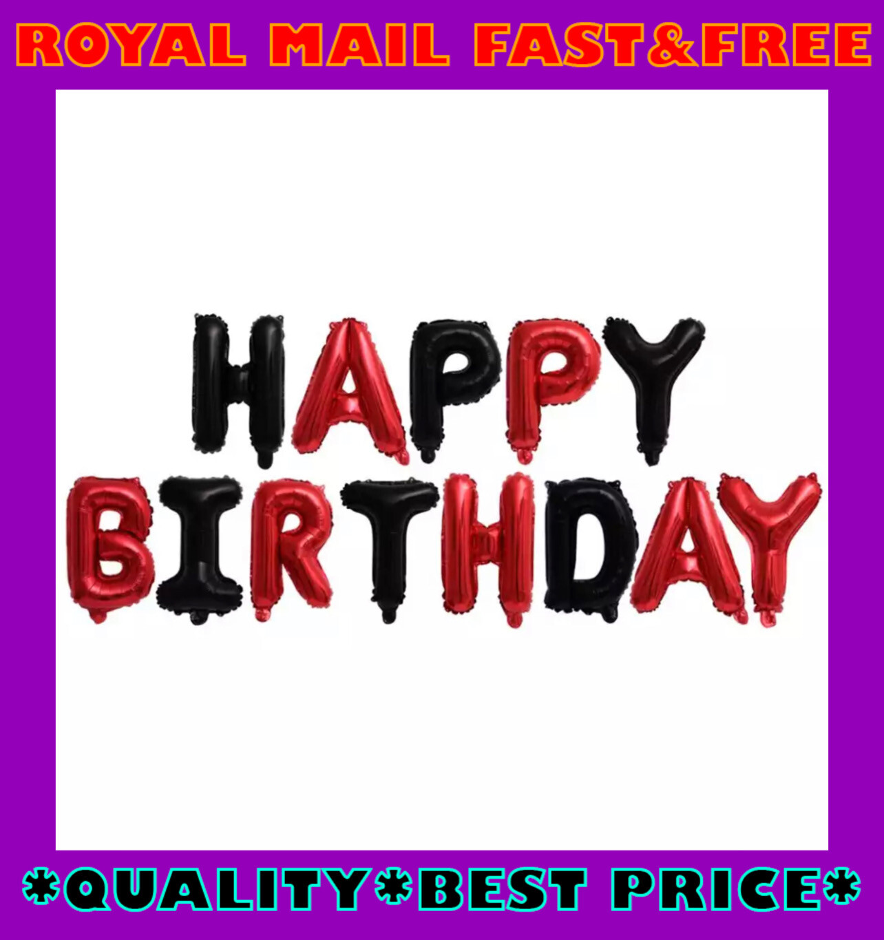 Happy Birthday Balloons Banner Bunting Letter Self Inflating Foil Balloon Party