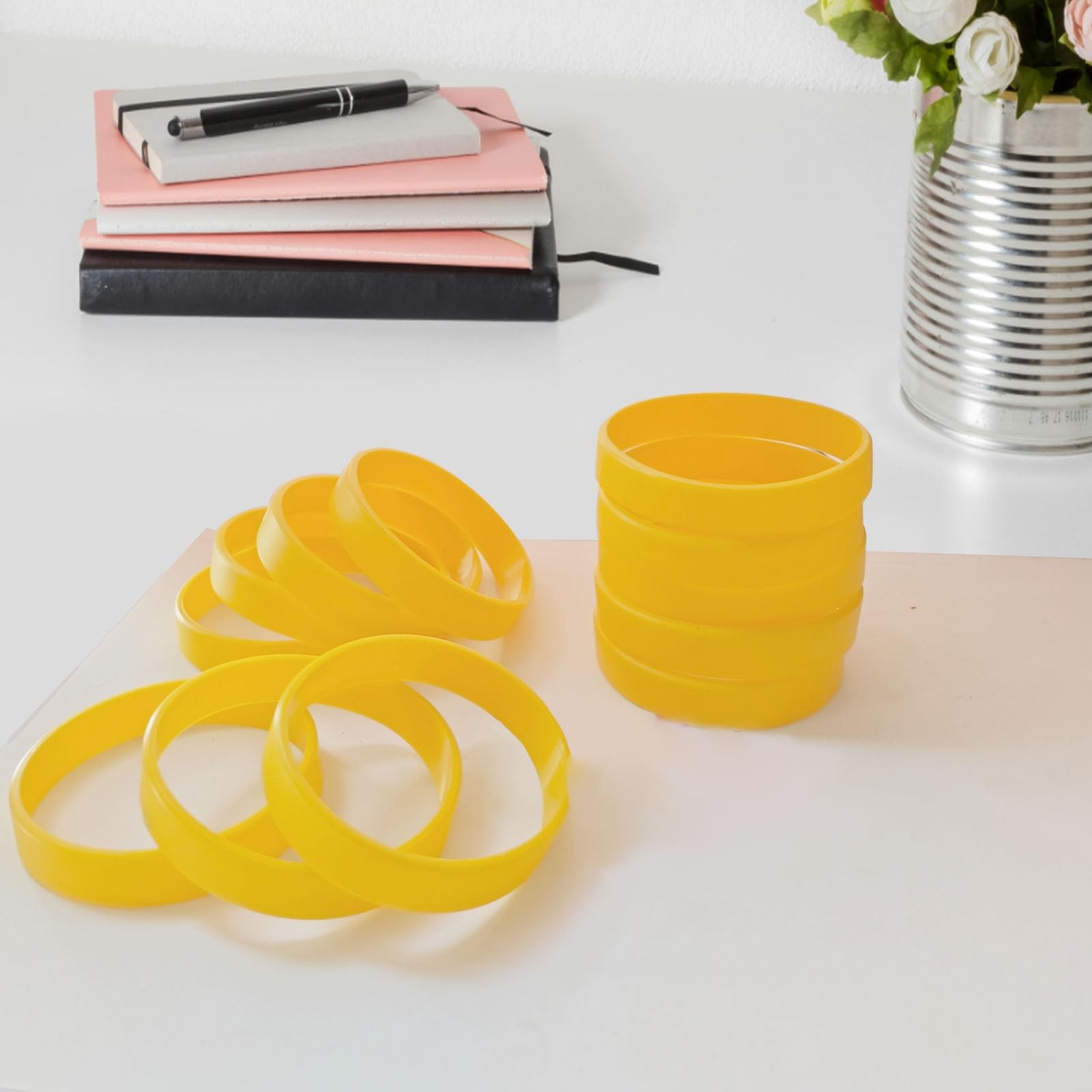 12 Pcs Solid Color Silicone Wristbands Blank Stretch Silicone Wristbands Colo…