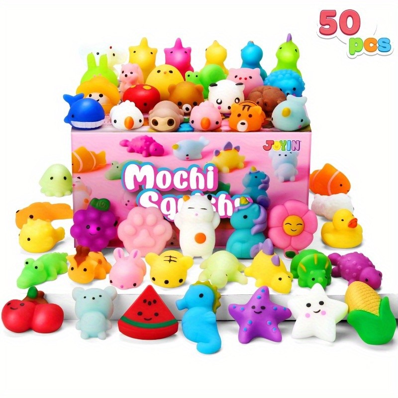 50 Pcs Mini Mochi VIRAL Squishy Toys Kawaii Basket Fillers Party Favors Kids